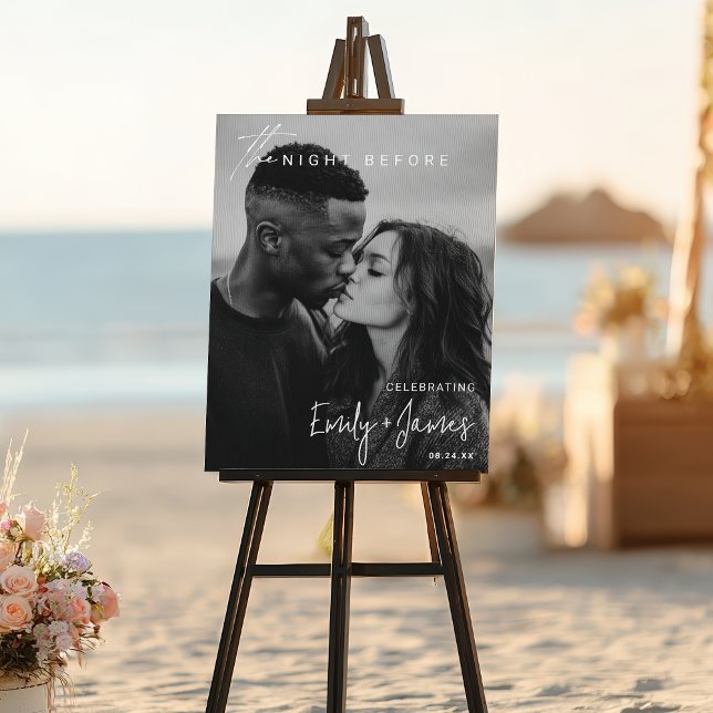 Modern the night before photo engagement welcome foam board (Modern the night before photo engagement welcome foam board)