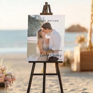 Modern the night before photo engagement welcome foam board