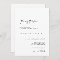 Modern The Night Before Rehearsal Dinner Invitation