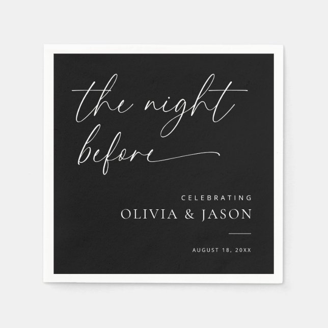 Modern The Night Before Rehearsal Dinner Napkins (Front)