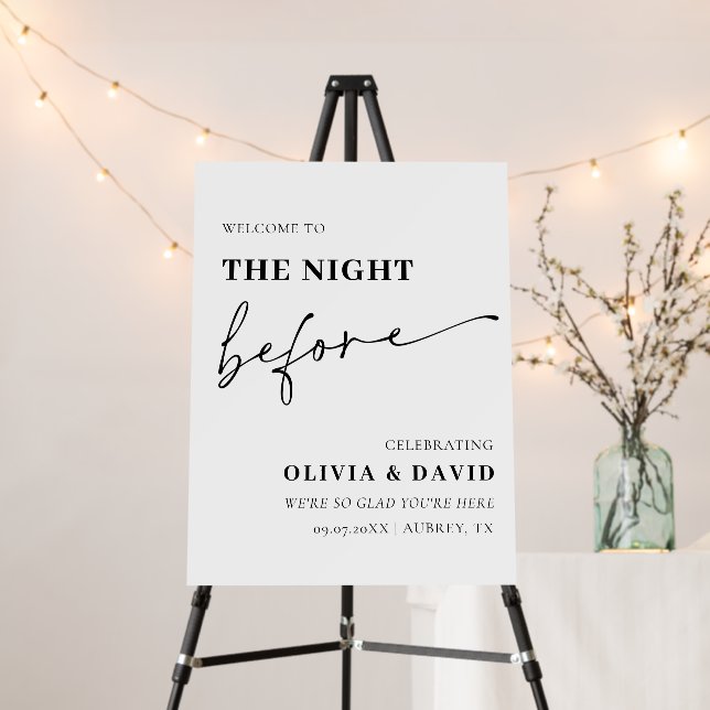Modern The Night Before Rehearsal Dinner Sign (In Situ (Stand))