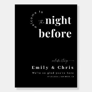 Modern The Night Before Rehearsal Dinner Welcome Foam Board