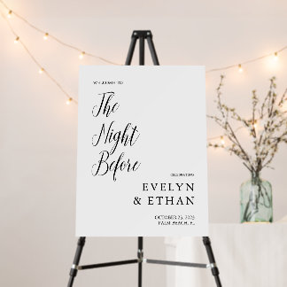 Modern The Night Before Rehearsal Dinner Welcome Foam Board