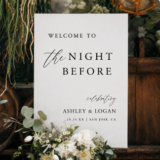 Modern The Night Before Rehearsal Dinner Welcome Foam Board