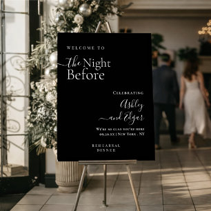 Modern The Night Before Rehearsal Dinner Welcome Foam Board