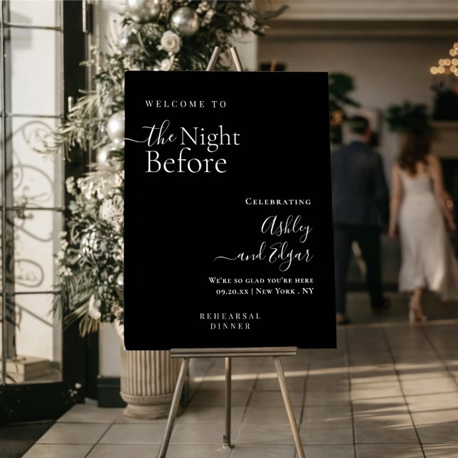 Modern The Night Before Rehearsal Dinner Welcome Foam Board (Creator Uploaded)