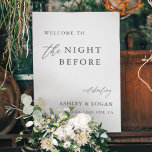 Modern The Night Before Rehearsal Dinner Welcome Foam Board<br><div class="desc">Rustic The Night Before Rehearsal Dinner Welcome Sign</div>