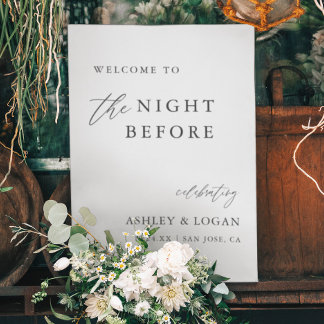 Modern The Night Before Rehearsal Dinner Welcome Foam Board