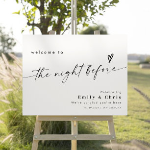 Modern The Night Before Rehearsal Dinner Welcome Foam Board