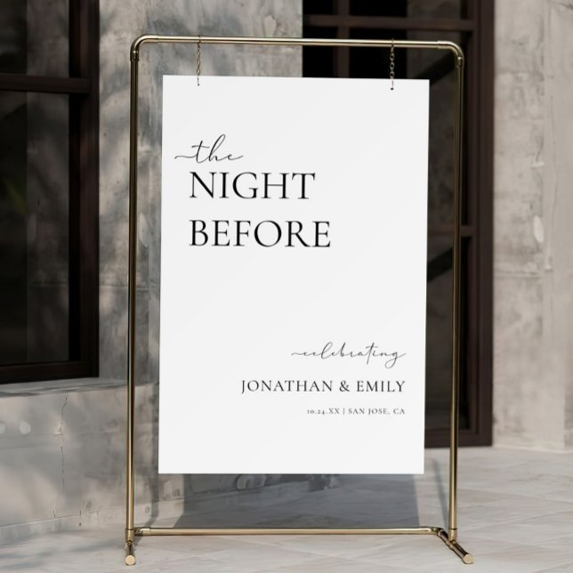 Modern The Night Before Rehearsal Dinner Welcome Foam Board (Creator Uploaded)