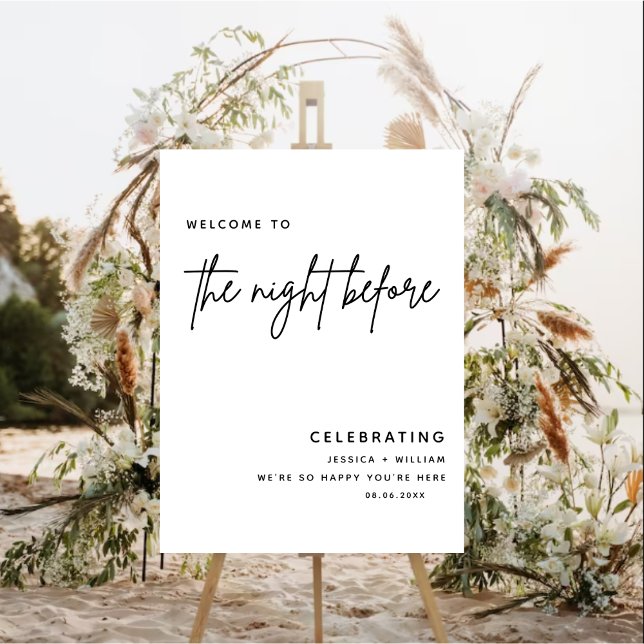 Modern The Night Before Rehearsal Dinner Welcome Foam Board (Creator Uploaded)