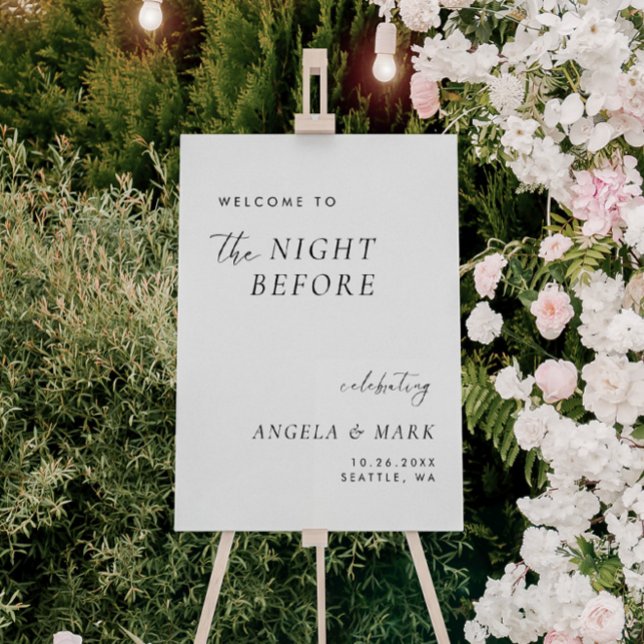 Modern The Night Before Rehearsal Dinner Welcome Foam Board (Creator Uploaded)