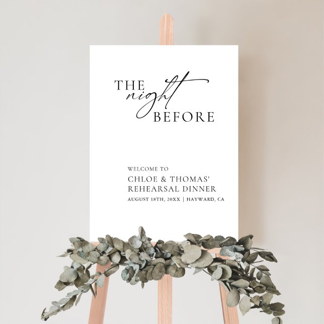 Modern The Night Before Rehearsal Dinner Welcome Foam Board (Creator Uploaded)