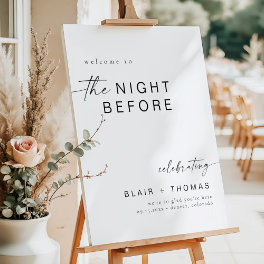 Modern The Night Before Rehearsal Dinner Welcome Foam Board