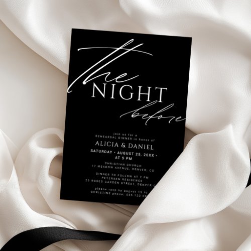 Modern the night before wedding rehearsal dinner invitation