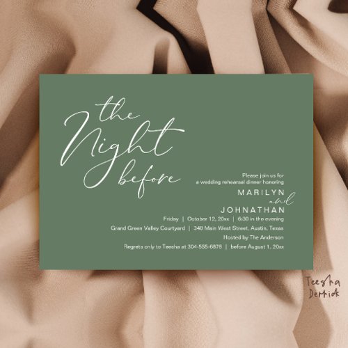 Modern The Night Before Wedding Rehearsal Dinner Invitation