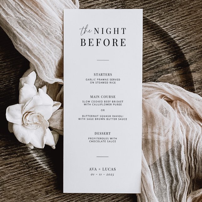 Modern The Night Before Wedding Rehearsal Dinner Menu (Creator Uploaded)