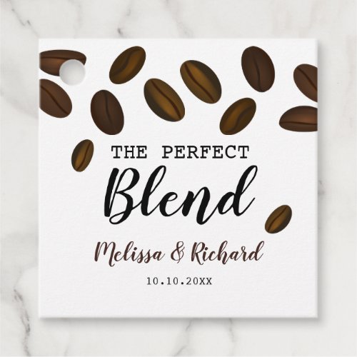 Modern The Perfect Blend Coffee Wedding Favor Tags