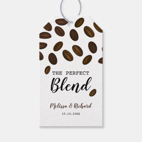 Modern The Perfect Blend Coffee Wedding Gift Tags