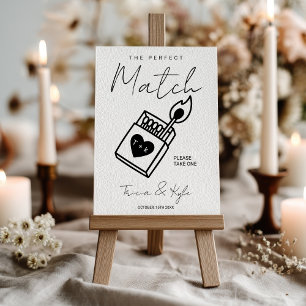 Modern The Perfect Match Minimal Wedding Favor Foam Board