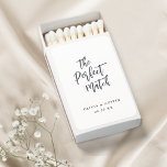 Modern The Perfect Match Script Wedding Matches<br><div class="desc">Modern minimalist wedding matches feature bold handwritten brushy the perfect match script in charcoal black and white color,  simple and elegant. Great wedding favors for  minimalist wedding,  modern wedding and classic wedding. 
See all the matching pieces in collection</div>