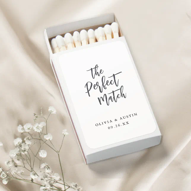 Modern The Perfect Match Script Wedding Matches | Zazzle