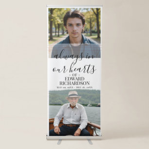 Modern Then and Now Funeral Photo Retractable Banner