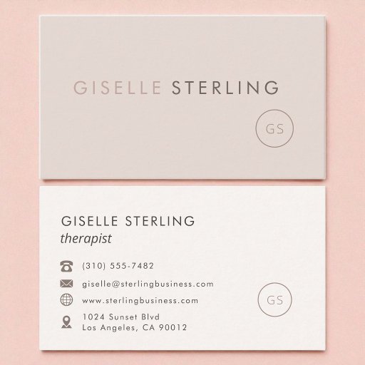 Customizable Modern Therapist Blush Pink Minimalist Luxury  Business Card