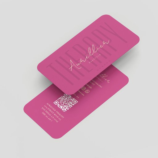 Customizable Modern Therapist Psychologist Mental Health Pink Business Card