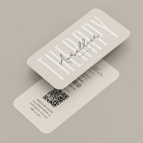 Modern Therapist Psychotherapy Sand Psychologist Business Card