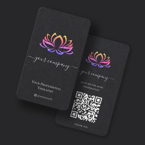 Modern Therapist Spa Lotus Business Card