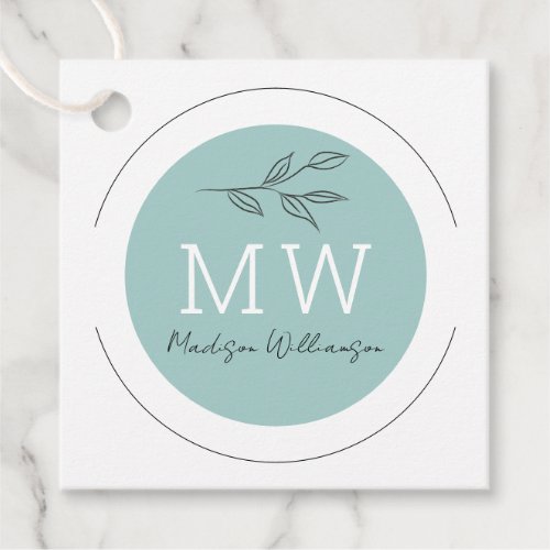 Modern Therapist Stylist Spa Minimalist Botanical  Favor Tags