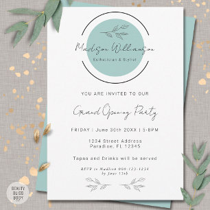 Modern Therapist Stylist Spa Minimalist Botanical  Invitation