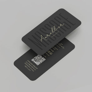 Modern Therapy Massage Physiotherapist Black  Business Card