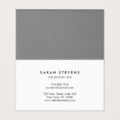 Modern Thin Black White Chevron Stripes Pattern Business Card (Inside Unfolded)