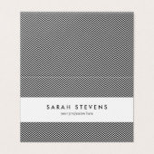 Modern Thin Black White Chevron Stripes Pattern Business Card (Outside Unfolded)