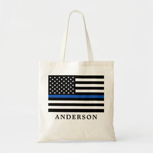 Modern Thin Blue Line Flag Police Officer Budget Tote Bag - Thin Blue Line Flag Tote Bag - USA American flag design in Police Flag colors, modern black blue design .
Perfect for all police officer's, police mom's and police wife's . Personalize with police officer's name, and or badge number, or family name. This thin blue line tote bag is perfect for a law enforcement retirement gifts, or police graduation gifts. . COPYRIGHT © 2020 Judy Burrows, Black Dog Art - All Rights Reserved. Modern Thin Blue Line Flag Police Officer Budget Tote Bag