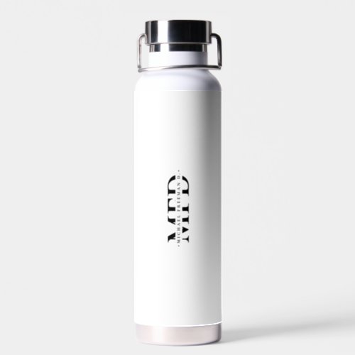 Modern Thin Blue Line Monogram Police Officer  Water Bottle