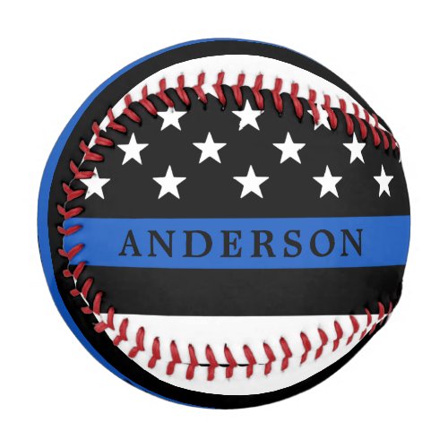 Modern Thin Blue Line Personalized Police Officer Baseball
