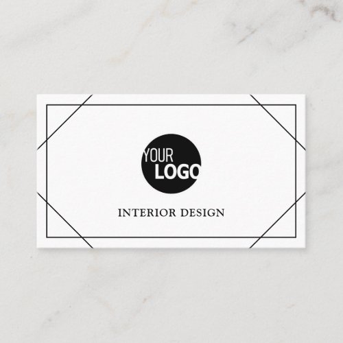 Modern Thin Lines Border Frame Logo Template Black Business Card