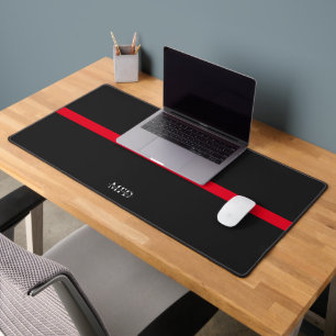 Modern Thin Red Line Firefighter Monogram Initials Desk Mat