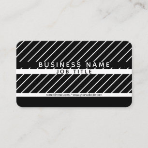 Modern Thin Striped Minimalistic Black & White Business Card