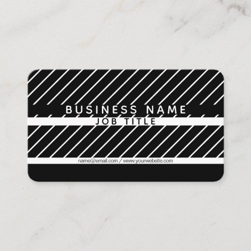 Modern Thin Striped Minimalistic Black  White Business Card