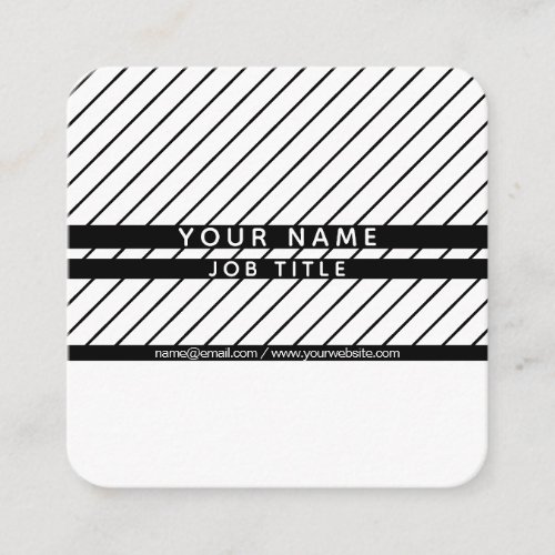 Modern Thin Striped Minimalistic Square Business Card