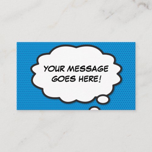 Modern Think Bubble Message Fun Comic Book Business Card