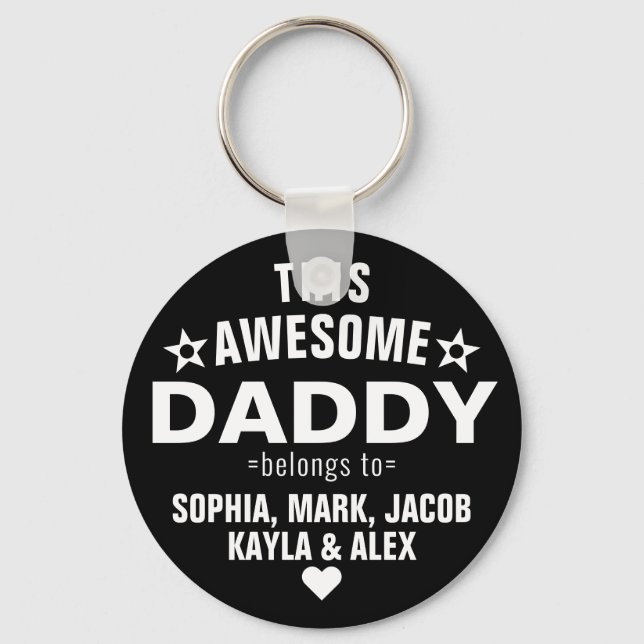 Modern This Awesome Daddy Belongs To Father's Day Keychain (Front)