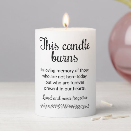 Modern This Candle Burns Wedding Memorial