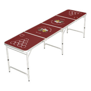 Modern Three Beers Cartoon Burgundy Beer Pong Table