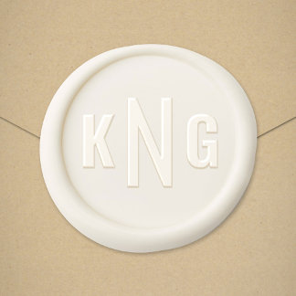 Modern Three Letter Circle Monogram Wax Seal Sticker