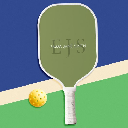 Modern Three Letter Intial Monogram Pickleball Paddle